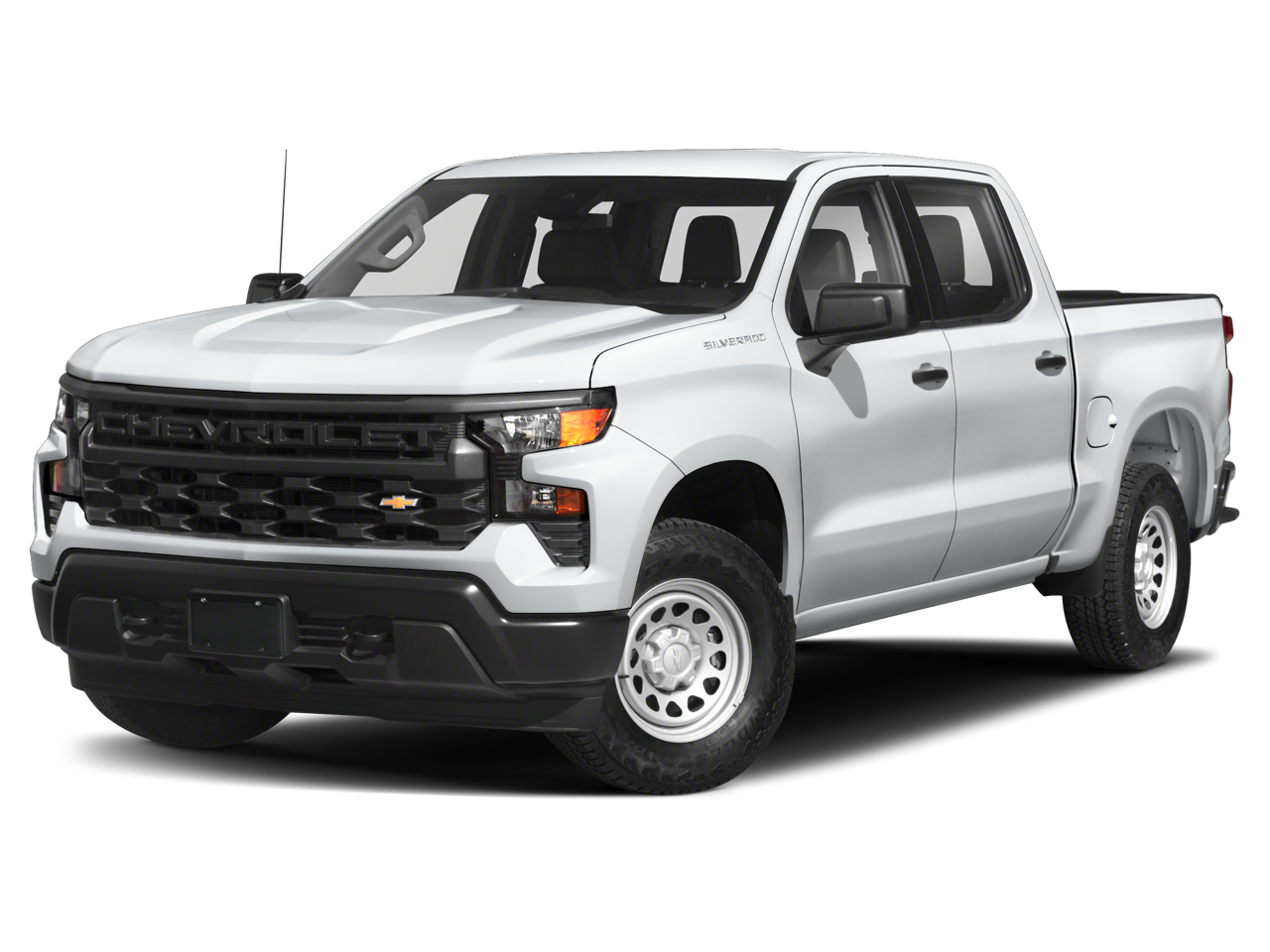 2024 Chevrolet Silverado 1500 Custom in Summit White — front three-quarter view