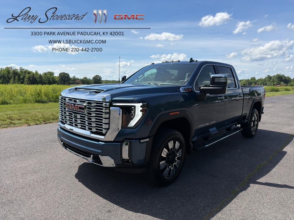 2026 GMC Sierra 2500 HD Denali in Downpour Metallic — front three-quarter view