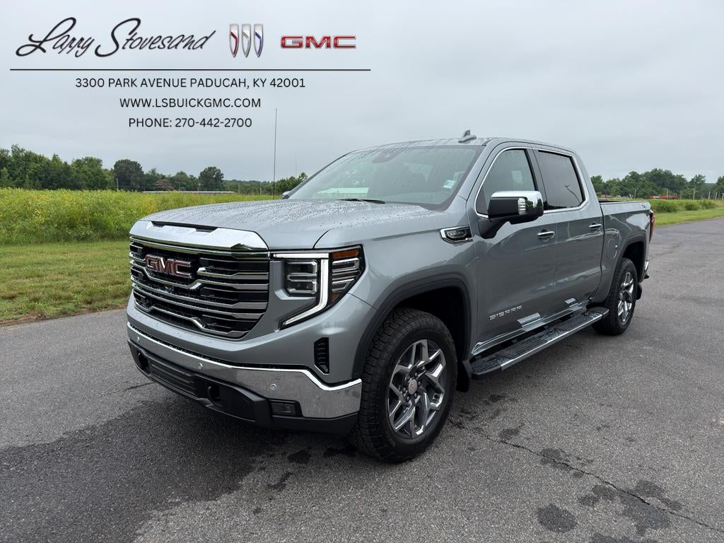 2026 GMC Sierra 1500 SLT in Sterling Metallic — front three-quarter view