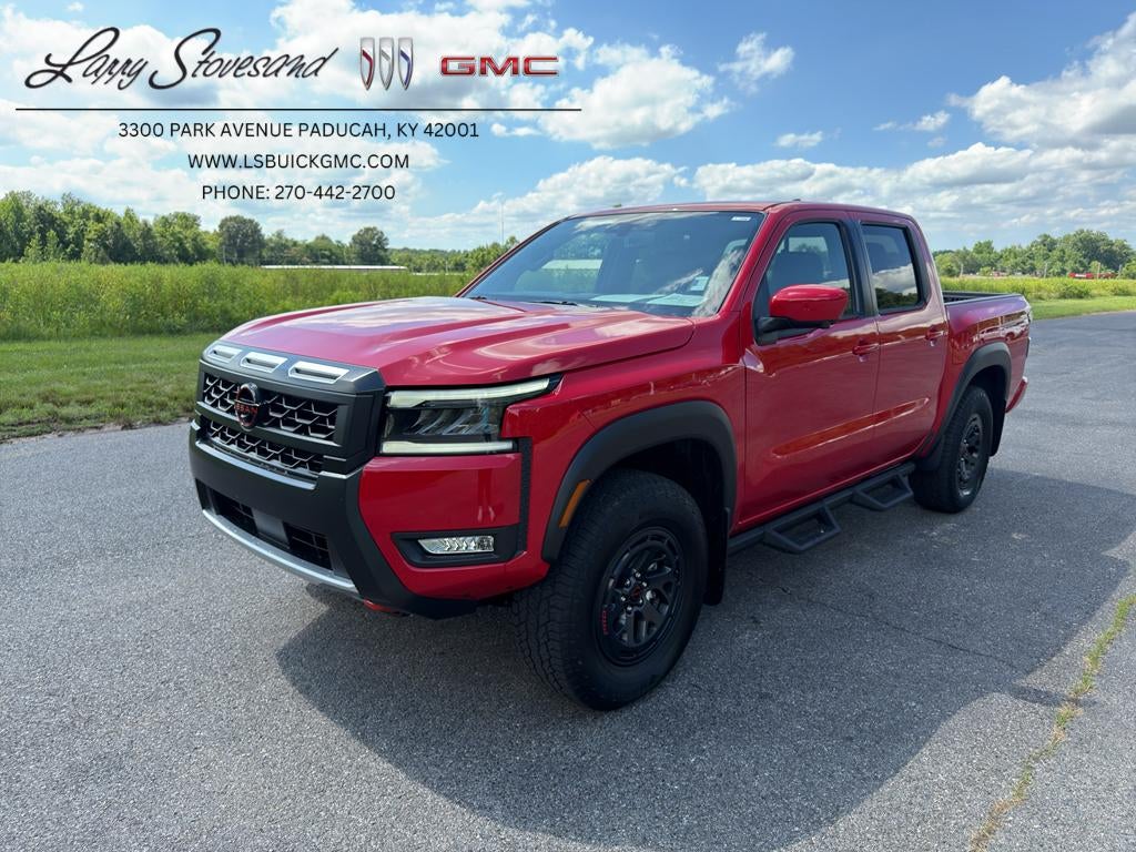 2026 Nissan Frontier Crew Cab PRO-4X 4x4 in Red — front three-quarter view