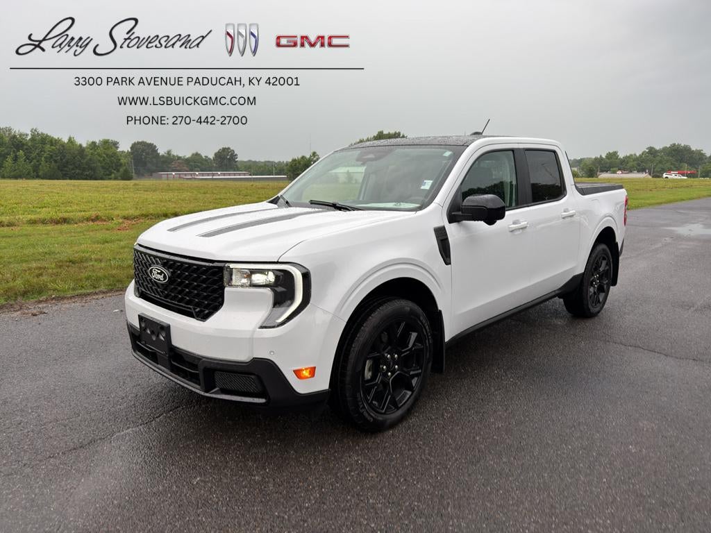 2025 Ford Maverick Lariat in White — front three-quarter view