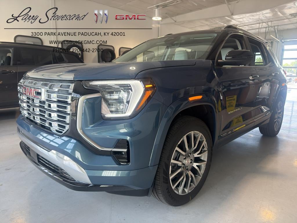 2026 GMC Terrain Denali in Downpour Metallic — front three-quarter view