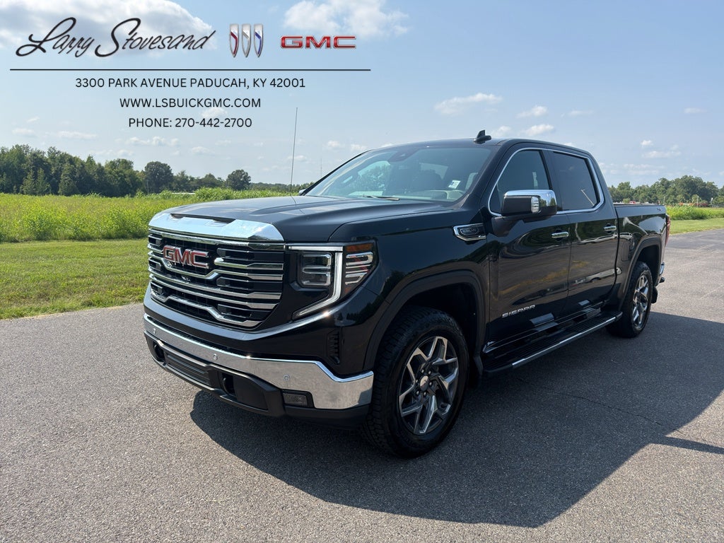 2026 GMC Sierra 1500 SLT in Onyx Black — front three-quarter view