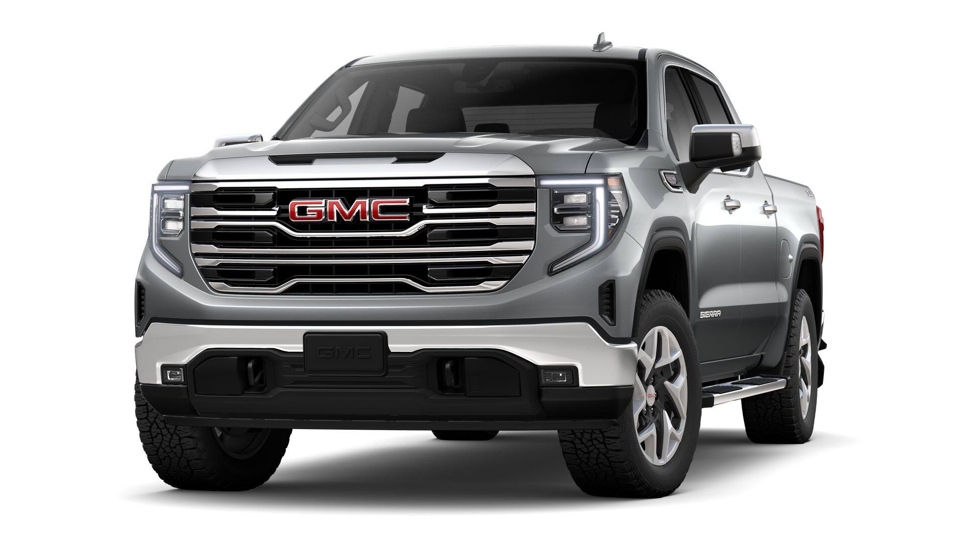 2026 GMC Sierra 1500 SLT in Sterling Metallic — front three-quarter view