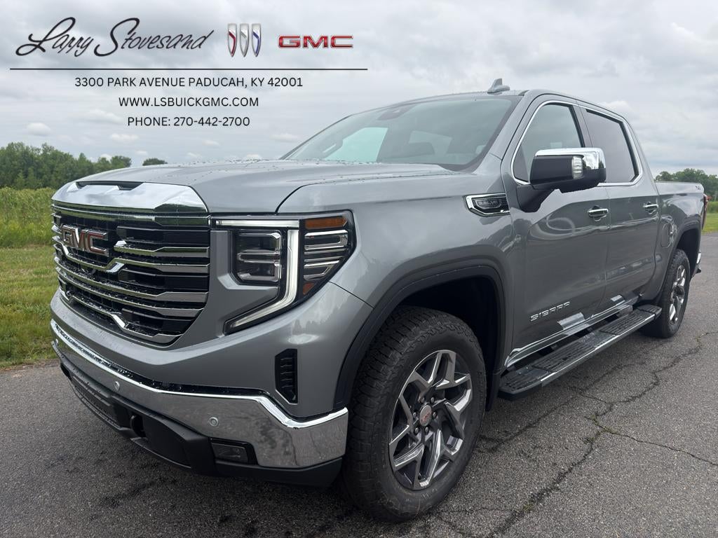 2026 GMC Sierra 1500 SLT in Sterling Metallic — front three-quarter view