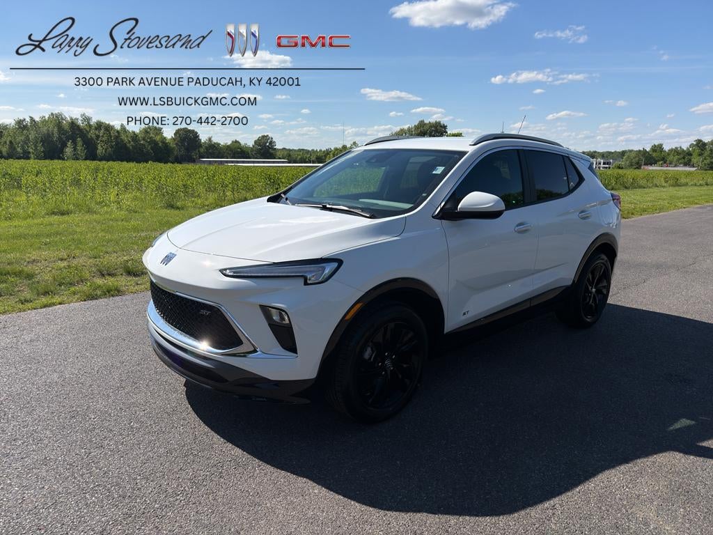 2026 Buick Encore GX Sport Touring in Summit White — front three-quarter view