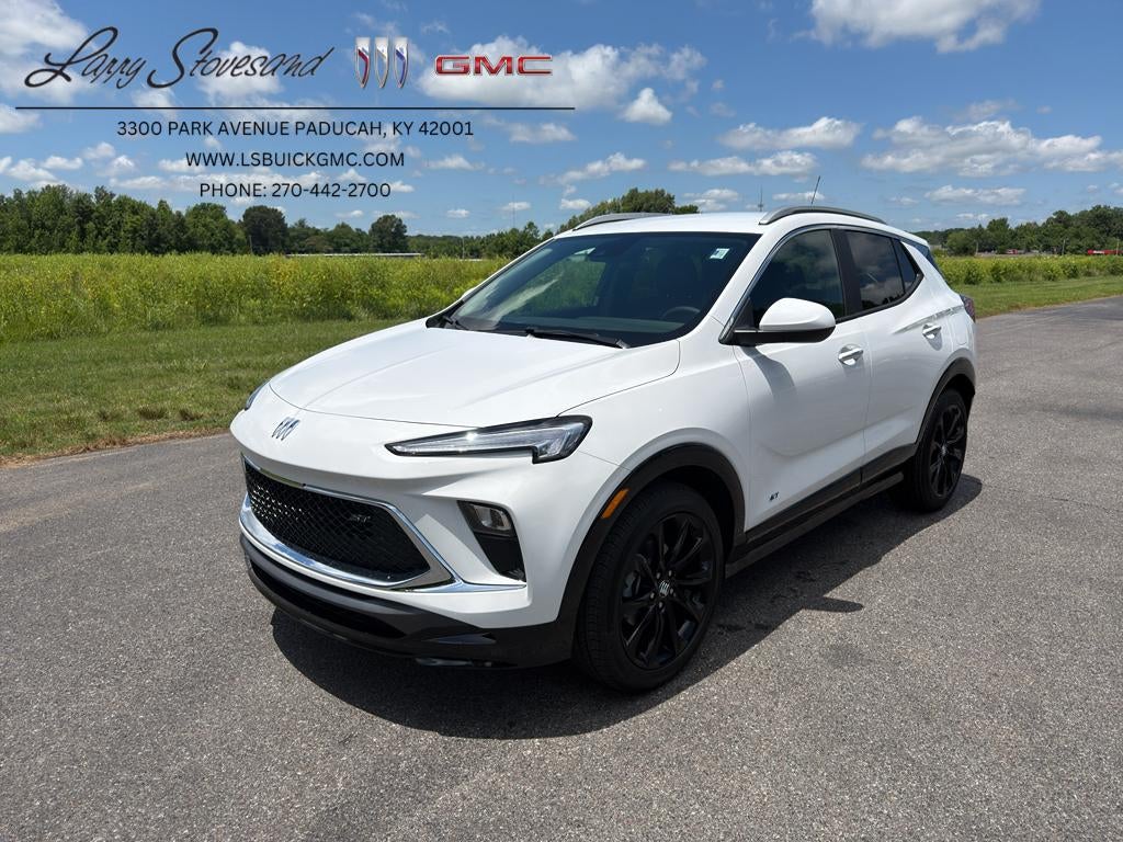 2026 Buick Encore GX Sport Touring in Summit White — front three-quarter view