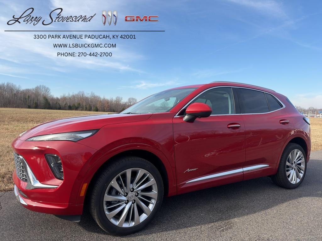 2026 Buick Envision Avenir in Brilliant Red — front three-quarter view